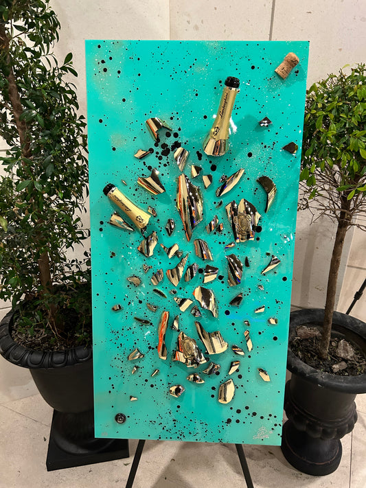 Lambo bottle art Miami Teal - 3/3